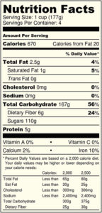 Nutrition facts